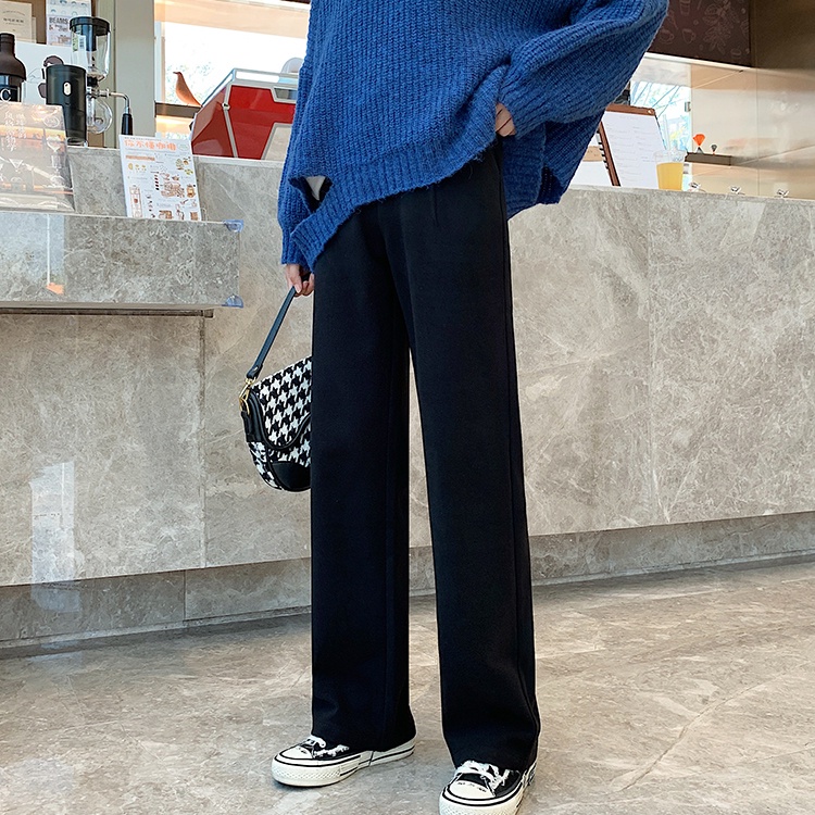 Quần dài SUXI lưng cao ống rộng phong cách Hàn Quốc thời trang mùa thu dành cho nữ