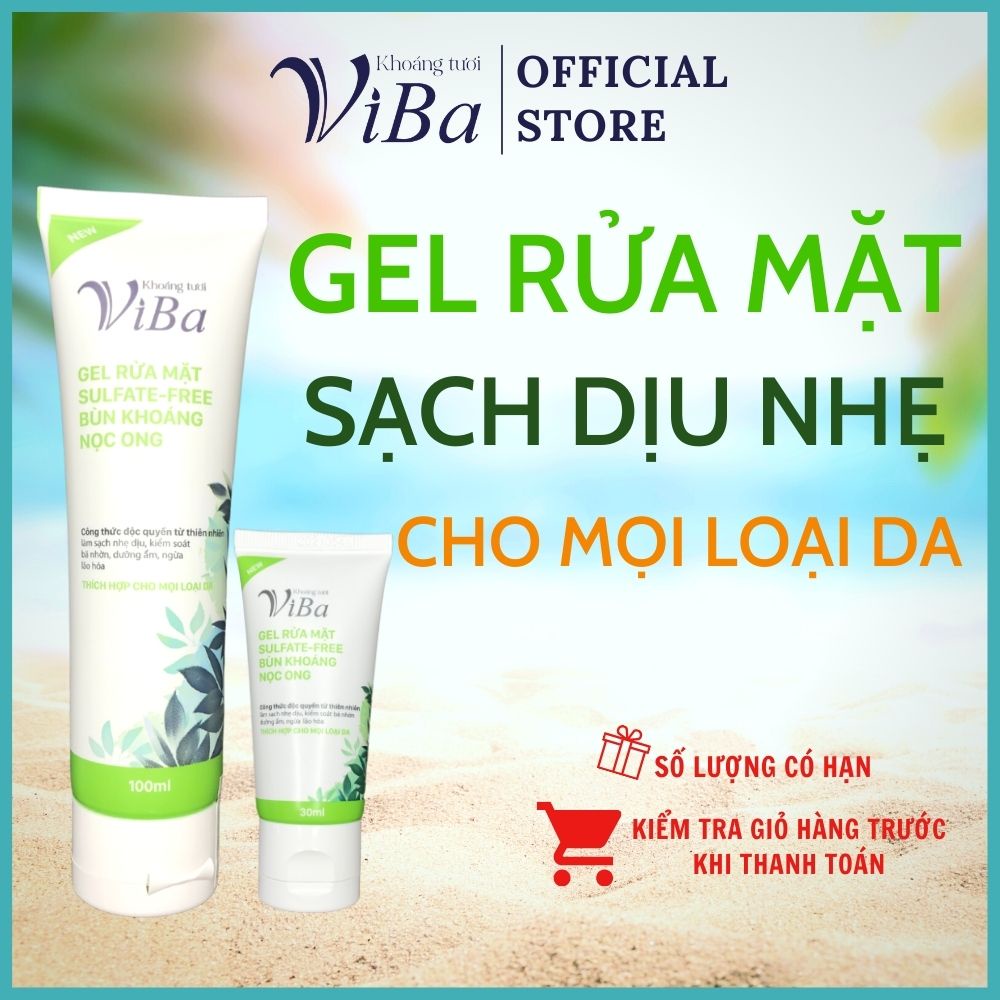 sữa rửa mặt kiểm soát bã nhờn sáng da sạch sâu nhẹ dịu gel rửa mặt sunfate-free bùn khoáng nọc ong