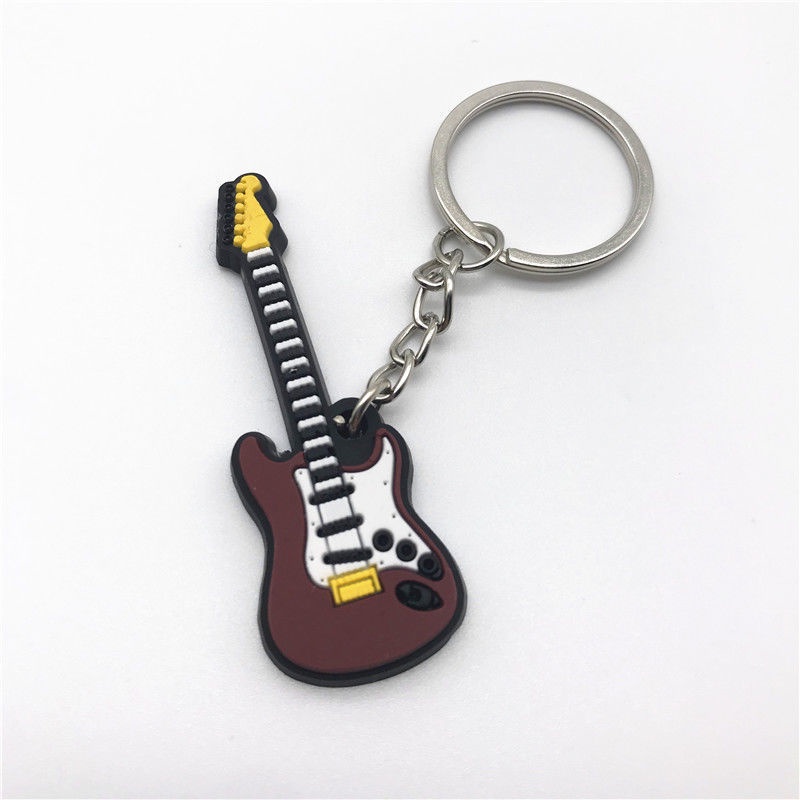 Móc Khóa Cao Su PVC Mềm Hình Đàn Guitar / Violin