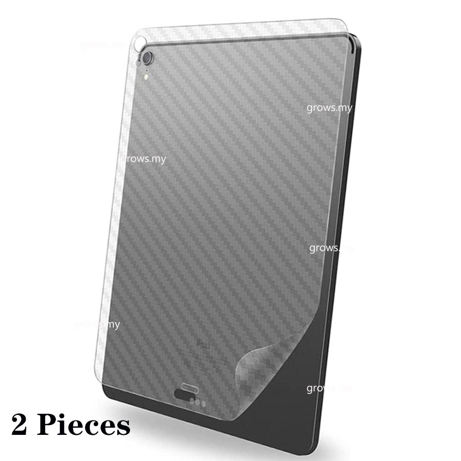 Bộ 2 Miếng Phim Dán Bảo Vệ Mặt Sau Máy Tính Bảng Họa Tiết Sợi Carbon 3D Cho iPad 9.7 Air 2 3 4 10.5 10.9 Pro 11 10.2 2 &amp; Miếng Dán Bảo Vệ Màn Hình Dành Cho mini 4 5 6 2021