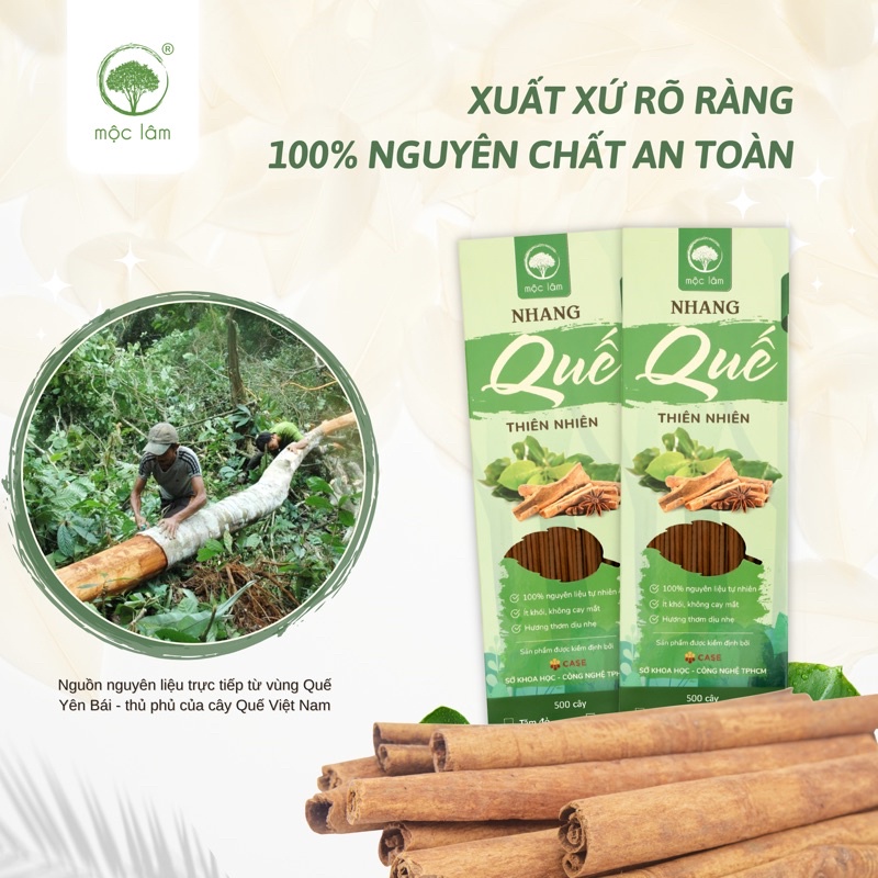 [COMBO] 6HỘP Nhang Quế Thiên Nhiên 2400cây 38cm - TIẾT KIỆM 78K - Nhang Sạch - Ít khói - MỘC LÂM