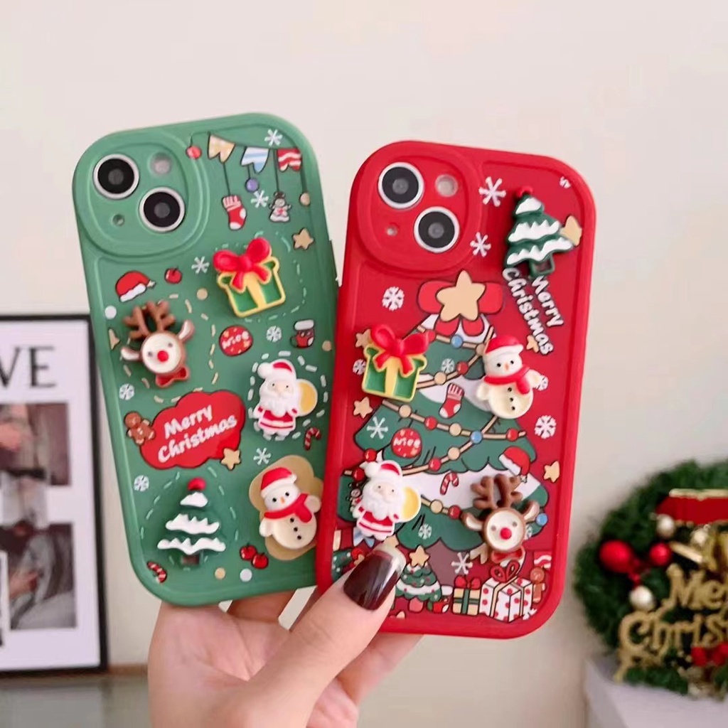 Ốp Điện Thoại In Hình Ông Già Noel 3D Cho IPhone 14 14Pro Max 14Plus 13 Pro Max 12 12 Pro Max 11 11 Pro Max XSMax XR X XS 8 7 Plus