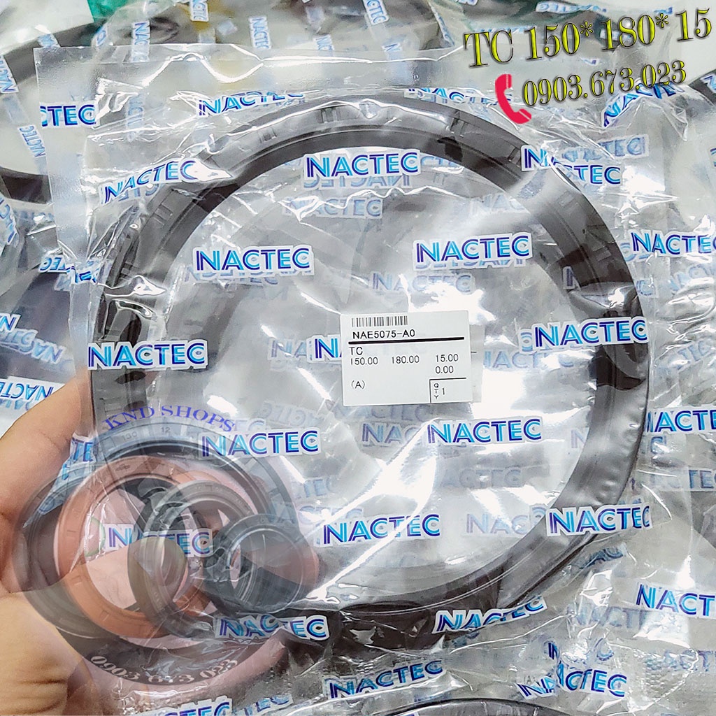 Phớt cao su Nactec TC 150*180*15, Phốt chặn dầu trục cho truyền động của động cơ và hộp giảm tốc | KND Shops
