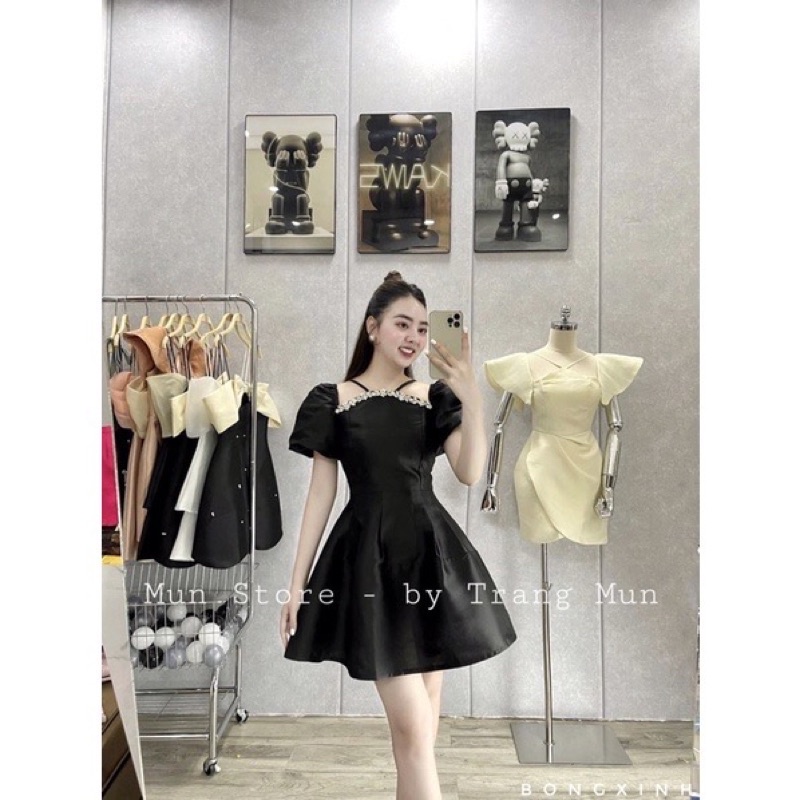 Pass váy tafta đính đá