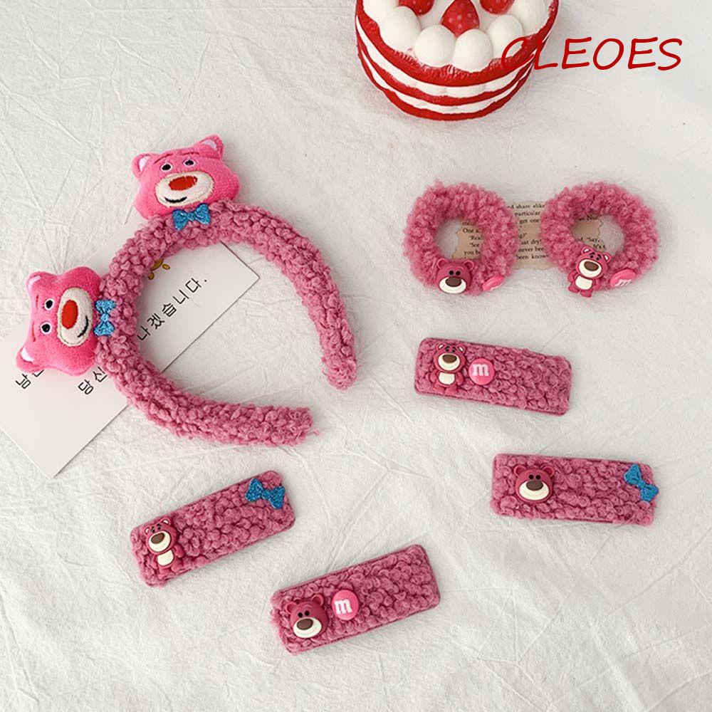 Kẹp Tóc Hình Gấu / Dâu Tây Hoạt Hình Bằng Lông Cừu Phong Cách Hàn Quốc Ngọt Ngào
