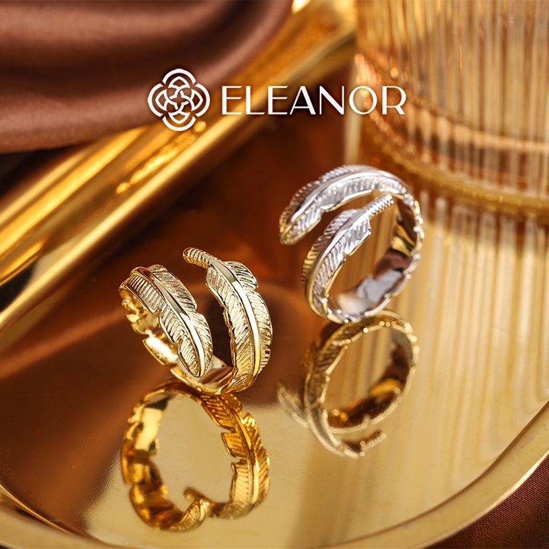 Nhẫn nữ titan Eleanor Accessories hình lá phụ kiện trang sức 3883