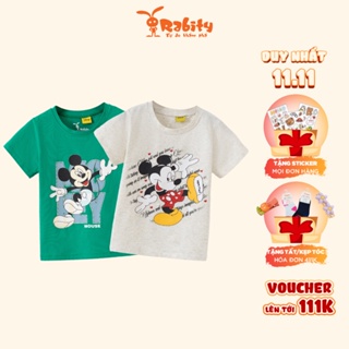 Áo thun Mickey ngắn tay bé trai Rabity 5650.5651