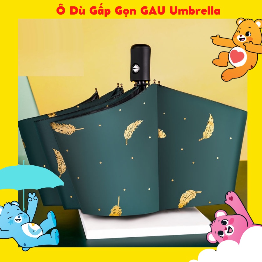 Dù che mưa ô che nắng LÔNG VŨ Tự động đóng mở gấp gọn 2 chiều thông minh, 8 nan chống lật, cản tia UV