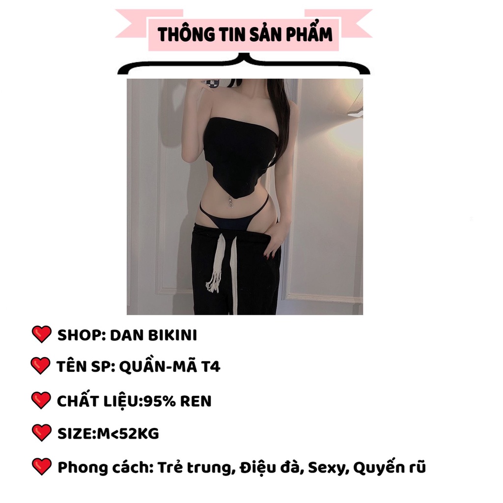 Quần Lọt Khe Nữ cao cấp thiết kế dây xích phối chữ nhỏ sexy gợi cảm MÃ T4