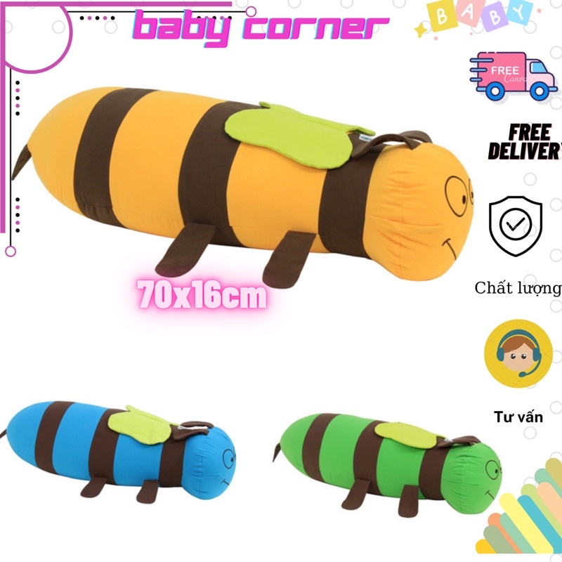 gối ôm hình con ong vải cotton Cara an toàn cho bé