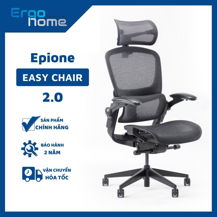 Ghế công thái học Epione Easy Chair 2.0 ghế xoay văn phòng chân KIM LOẠI sơn tĩnh điện, bảo vệ cột sống - ERGOHOME