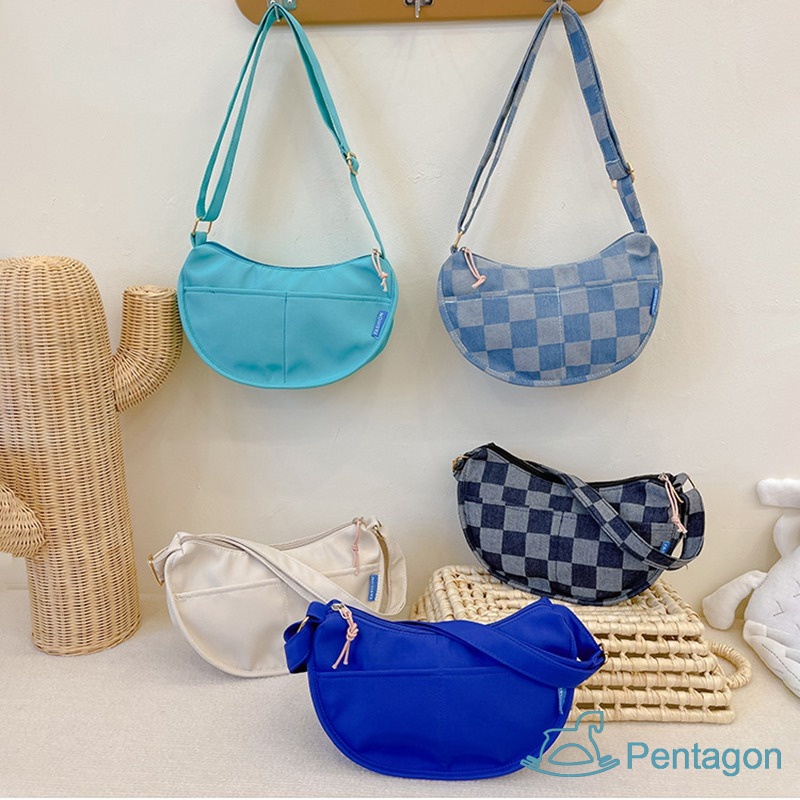 Túi Xách Đeo Vai Màu Trơn Sọc Ca Rô Cỡ Lớn Thời Trang Hàn Quốc Đáng Yêu Dành Cho Trẻ