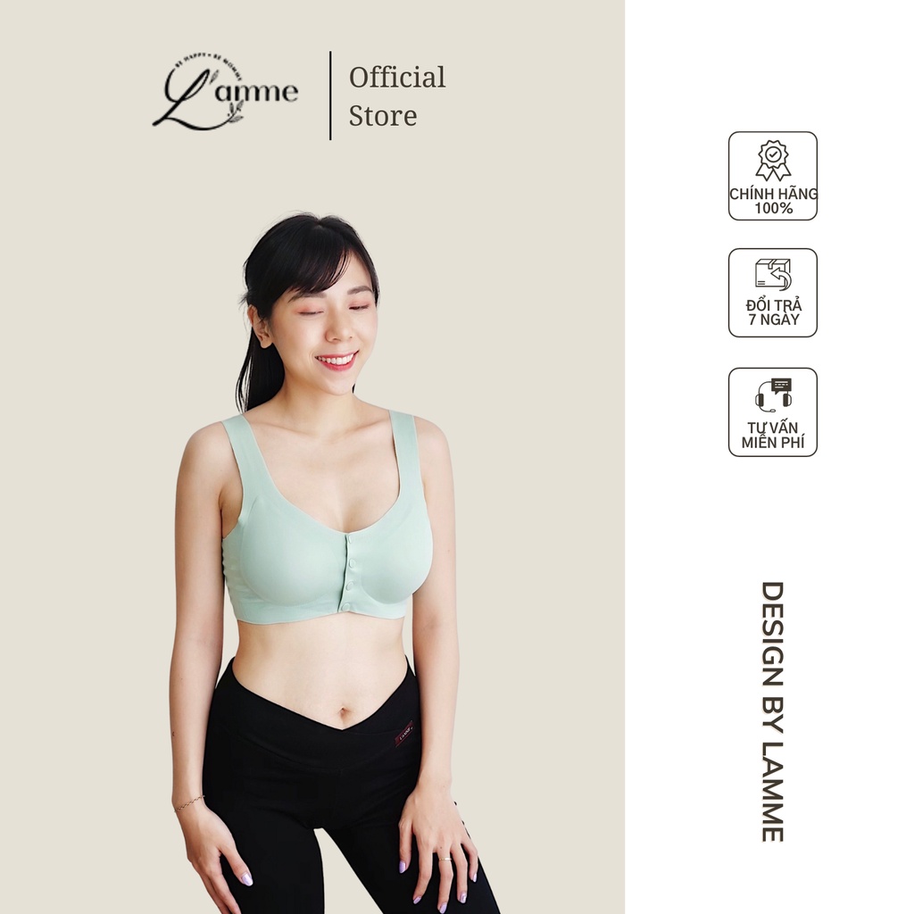 Áo lót bầu L'amme A11 chất su đúc, mát lạnh, mềm mịn, có khuy bấm trước ngực cho bé tu ti
