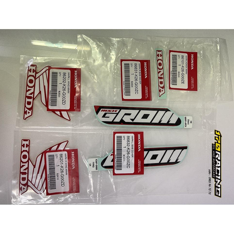 (HCM) COMBO Tem Dán Xe Máy HONDA MSX GROM M TH  R-310 Đời 2020  Hàng Chính Hãng HONDA Nhập Khẩu Thái Lan .