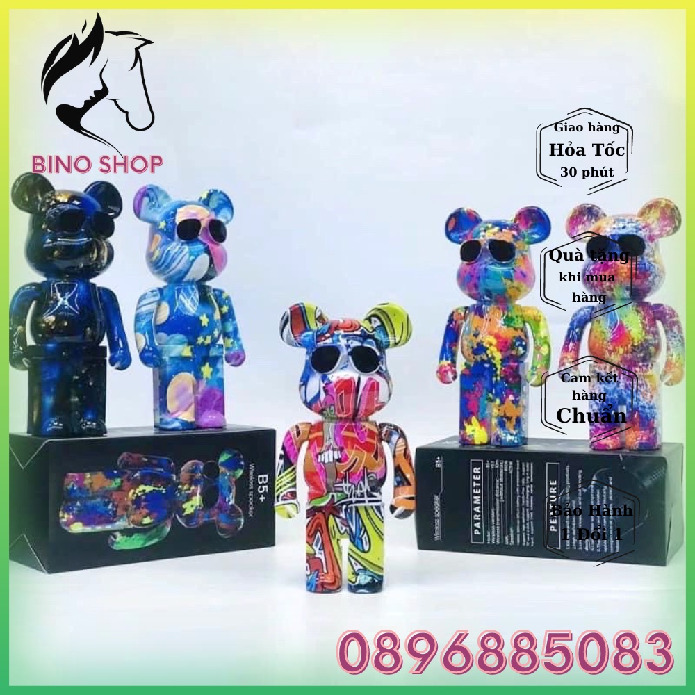 Loa Bluetooth Gấu Bearbrick Mini Để Bàn, Cầm Tay B5+ Âm Thanh Bass Cực Mạnh, Loa Bluetooh Sành Điệu