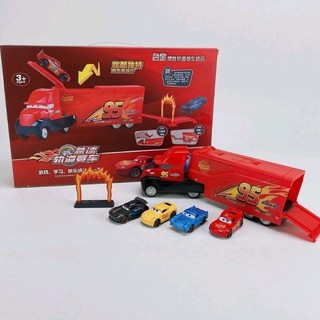 Đồ chơi xe tải mc queen chở 4 xe kim loại cao cấp