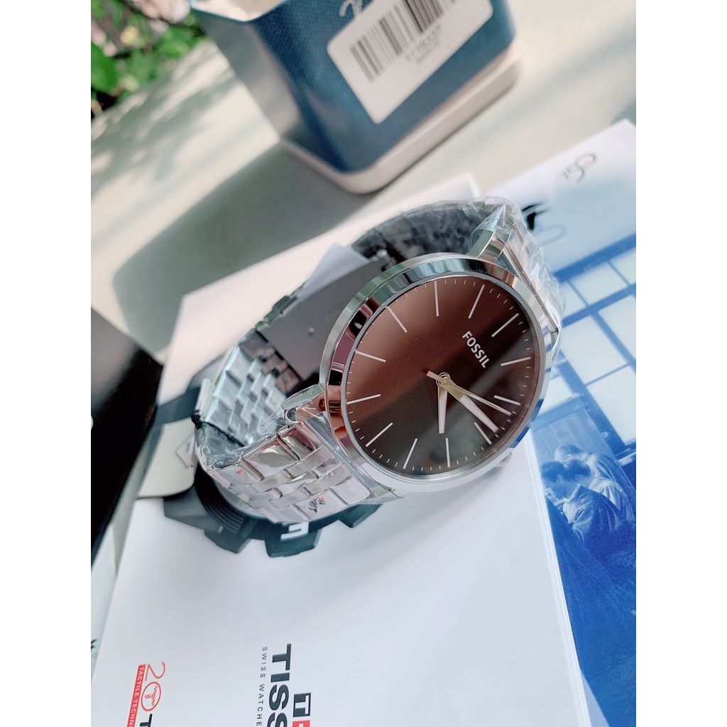 Đồng hồ nam Fossil dây kim loại, mặt đen
