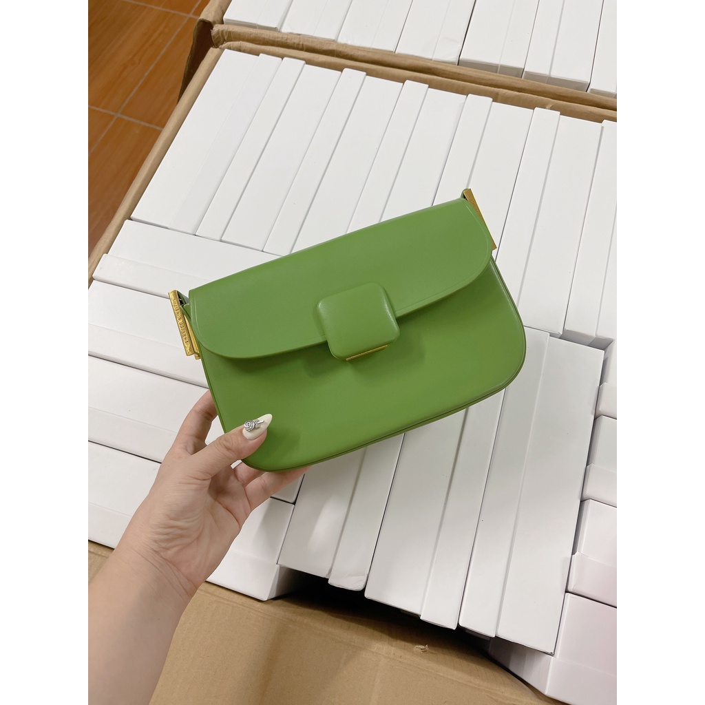 Túi xách nữ kẹp nách La Dolce Vita nắp gập khóa vuông, 2 dây đeo vai đeo chéo - CK111