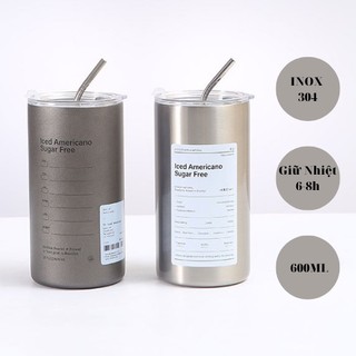 Cốc giữ nhiệt,Ly giữ nhiệt inox 304 không gỉ 300ml,600ml có ống hút uống coffee