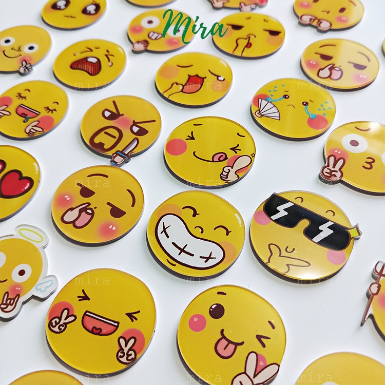 Ghim Cài Icon Mặt Cười, Huy Hiệu Acrylic, Pin Cài Áo, Trâm Balo Đi Học Cực Cute MIRA-GC00807