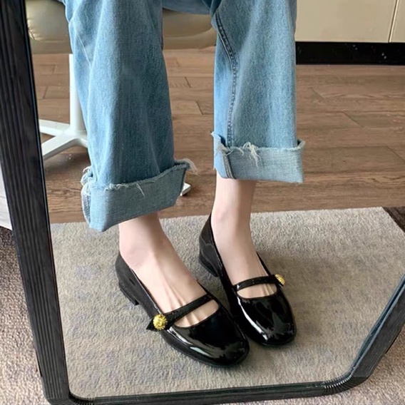 Giày bệt nữ búp bê Mary Jane hoa hướng dương
