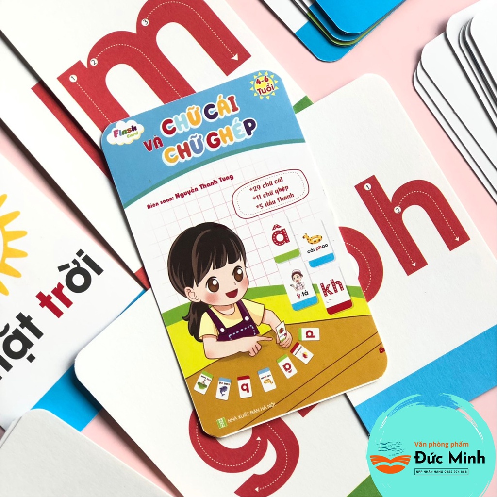 Bộ 42 thẻ chữ Cái và chữ Ghép Đánh Vần Tiếng Việt, flashcard - vpp Diệp Lạc (sỉ/lẻ)