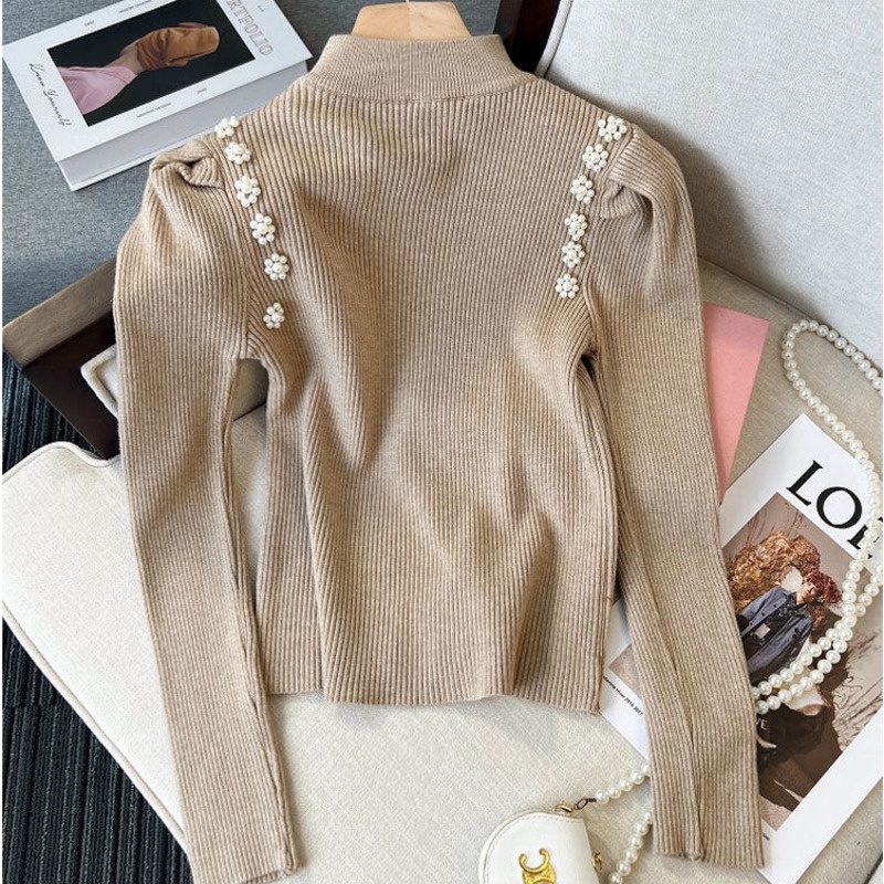 Áo sweater Dệt Kim Tay Phồng Thời Trang Thu Đông Dành Cho Nữ