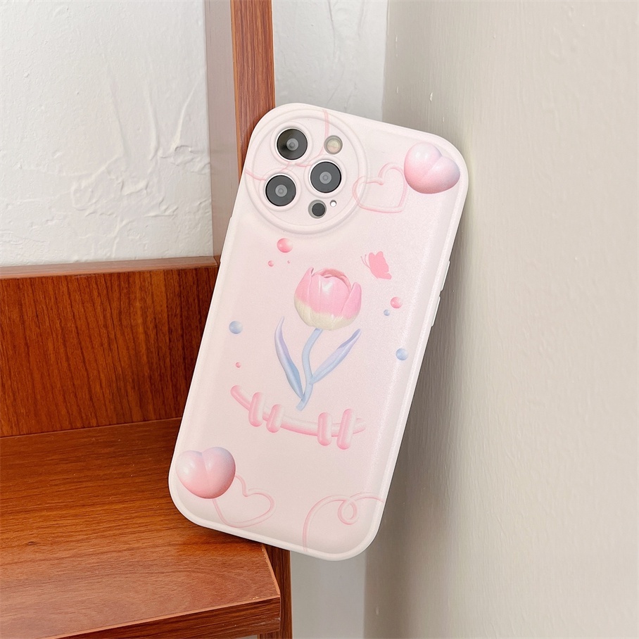Ốp Điện Thoại Hình Hoa Tulip Có Đệm Khí Chống Rơi Cho Iphone6 6splus 7 7plus 8 8plus XR x xs 12 11 pro max plus 13 promax-5008