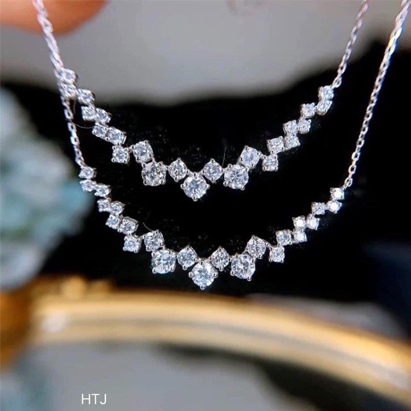 Dây liền mặt dải đá mẫu mới bạc ta xinh đẹp xuất sắc - Trang sức Vàng Bạc Hoà Thảo