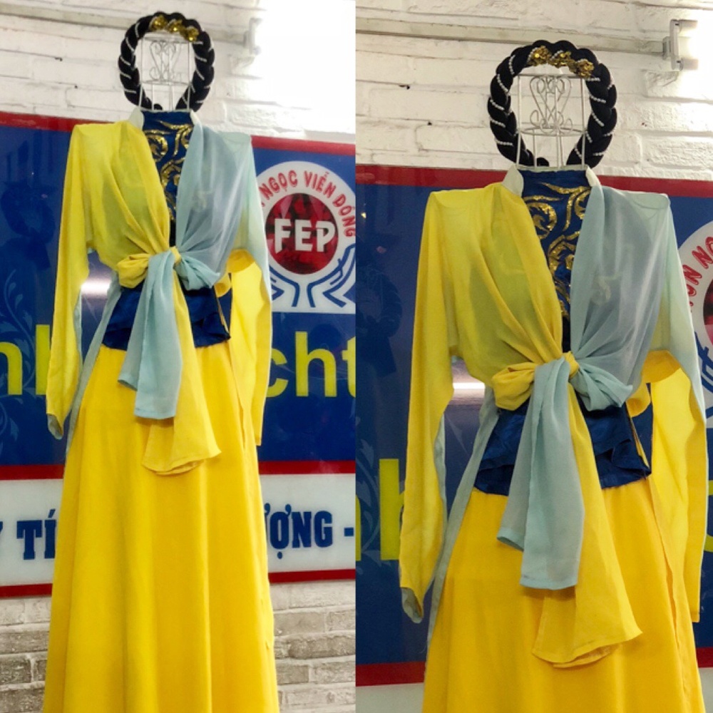 Cho thuê và bán trang phục áo tứ thân vàng xanh