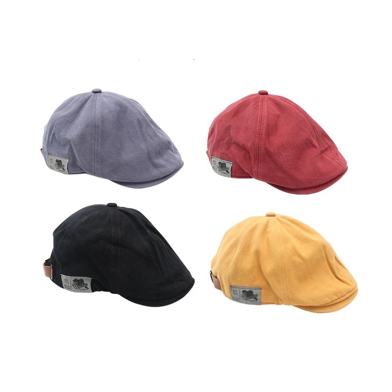 Nón beret mỏ vịt trơn màu thời trang phương tây cổ điển dành cho nam và nữ