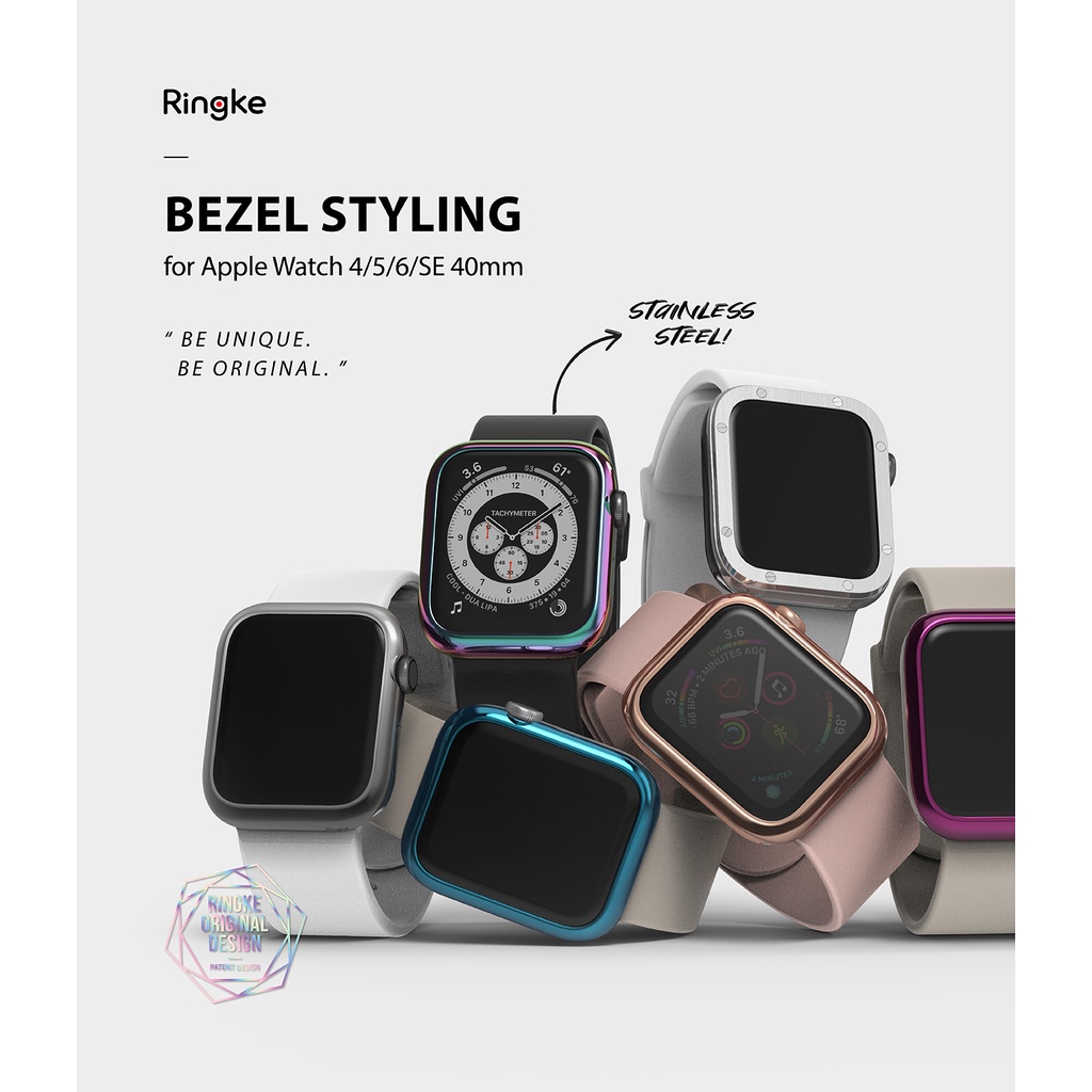 Khung inox RINGKE bảo vệ cho đồng hồ thông minh Apple Watch 6 5 4 SE SE2 40mm