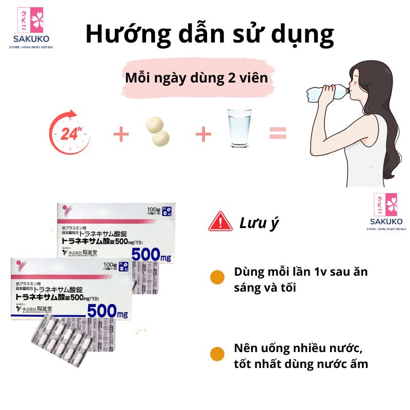 Viên uống Transamin Cinal C trắng da mờ thâm nám 100 viên Nhật Bản | BigBuy360 - bigbuy360.vn