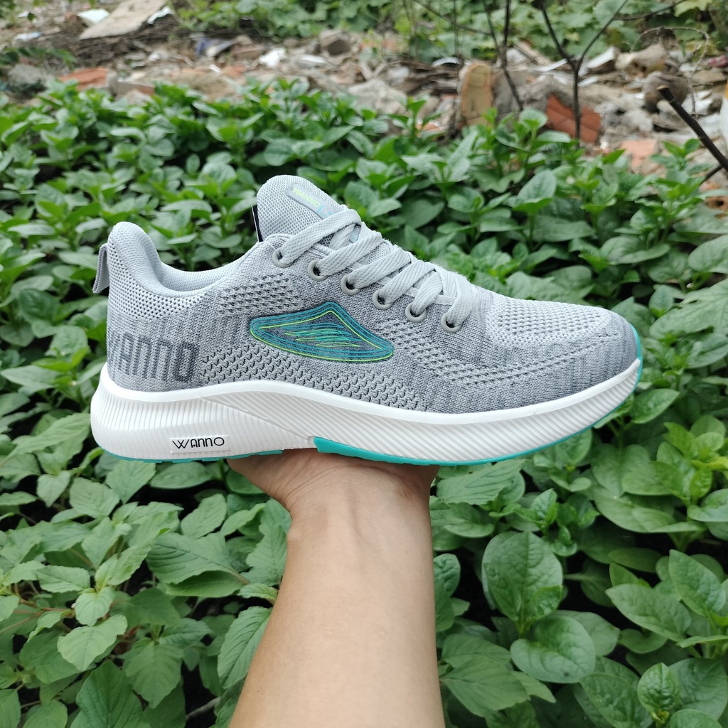 Giày thể thao sneaker cao cấp Nam Nữ (giày cặp, nhóm) màu xám xanh và đen cam, thích hợp du lịch, dạo phố...