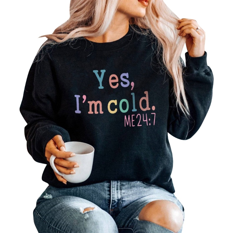 Áo Nỉ Chui Đầu In Chữ Yes Cold Me Nhiều Màu Sắc Dễ Thương Cho Bạn Gái