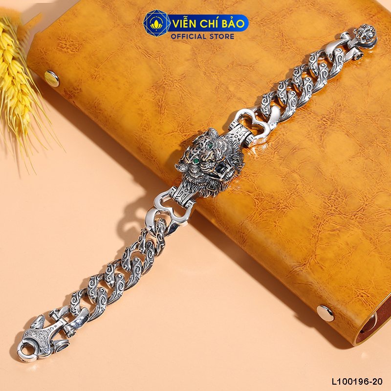 Lắc Tay bạc nam Chúa Sơn Lâm 1 - 20cm chất liệu bạc Thái 925 thời trang phụ kiện trang sức Viễn Chí Bảo L100196-20
