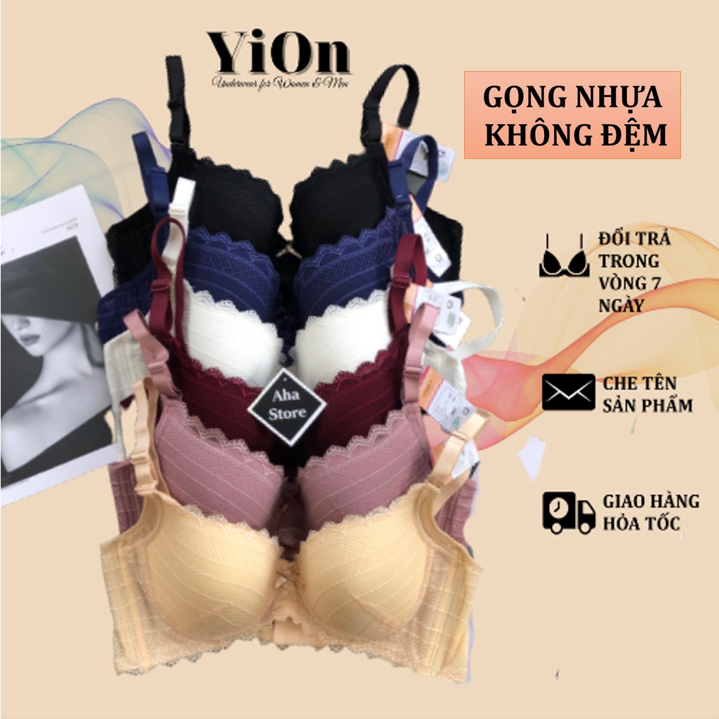 Áo Ngực Ren Nữ Mút Mỏng Dưới 0,5 cm Có Gọng Bản Lưng To Che Ngấn Mỡ YiOn Underwear L1125