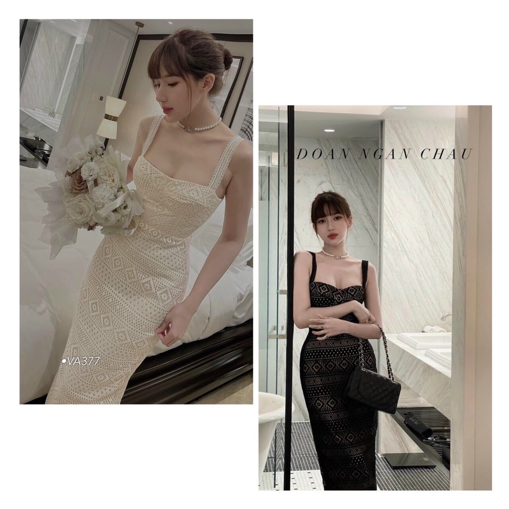 VA377 Body ren lưới 2s cúp 2 màu