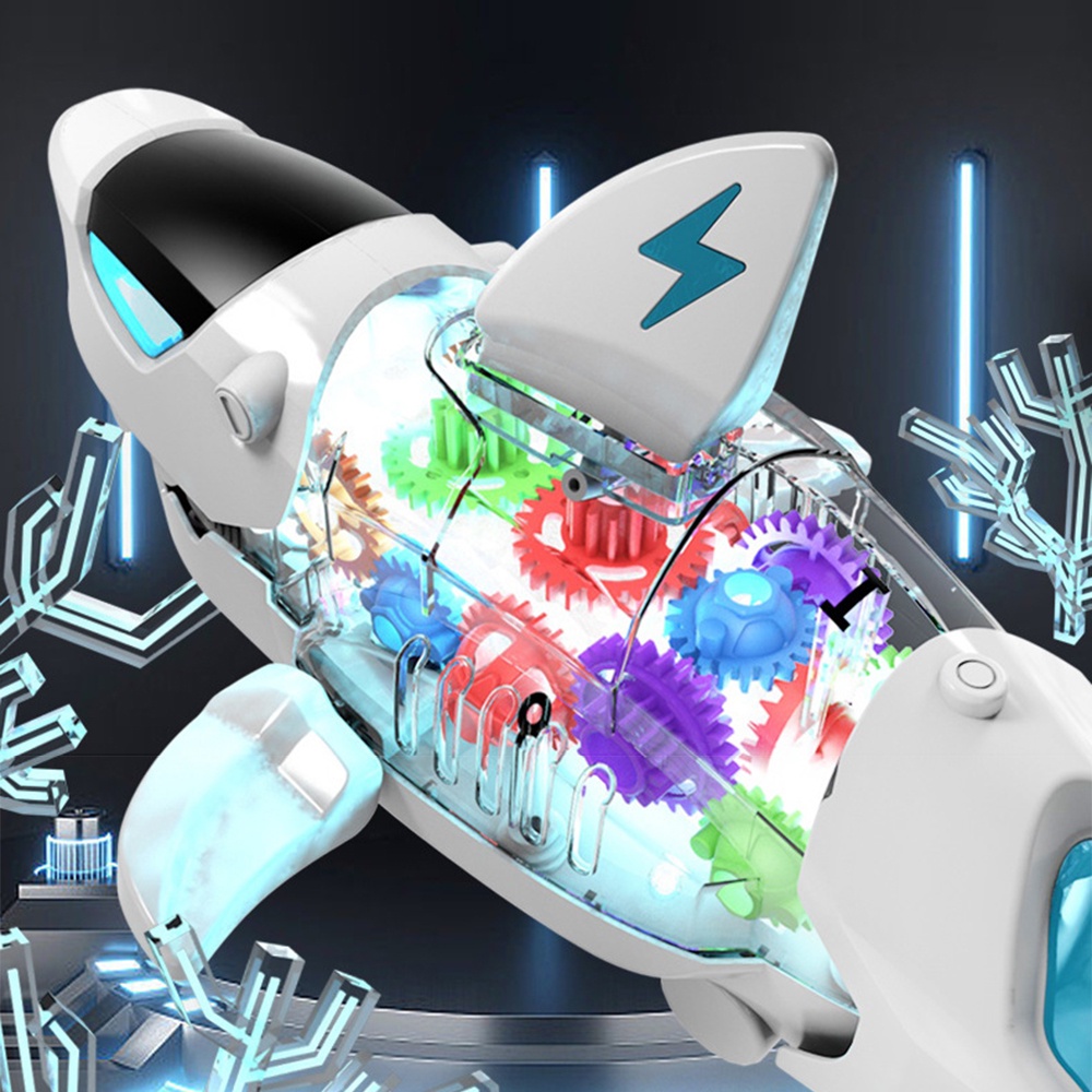 Đồ Chơi Xe Hơi Cá Mập Điện Tử Trong Suốt Phát Nhạc Dành Cho Trẻ Em Làm Quà Giáng Sinh / Halloween