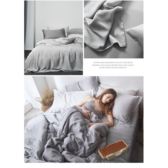 Ga giường/drap lụa tencel LAMIDO 100% tự nhiên màu trơn đủ size 1m, 1m2, 1m4, 1m6, 1m8, 2m, 2m2