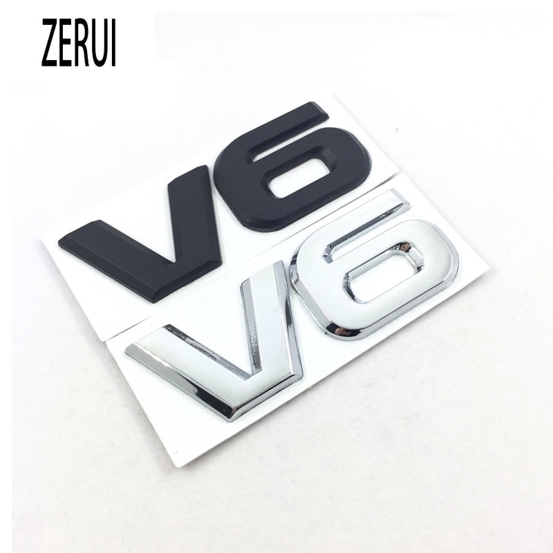 Logo Chữ V6 Bằng Kim Loại ZR Dùng Trang Trí Xe Hơi 1 X V6