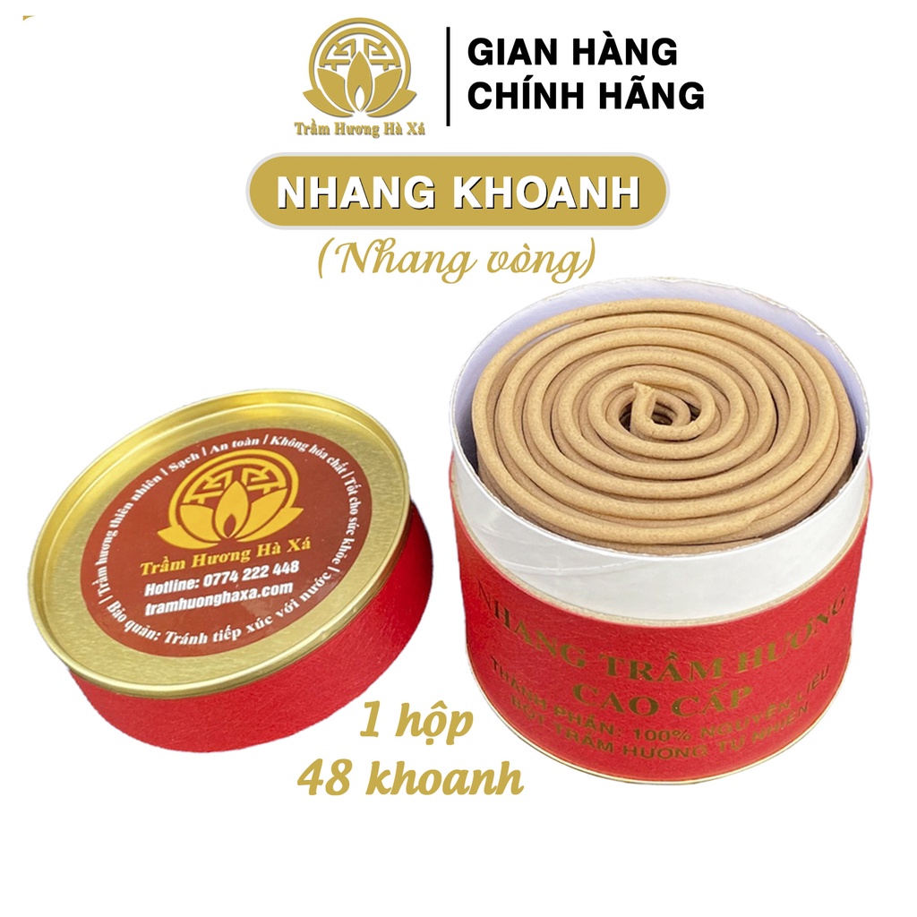 Nhang khoanh Trầm Hương Hà Xá xông nhà 100g đồ thờ cúng phong thủy tẩy uế