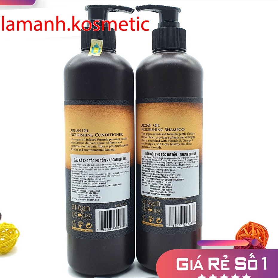 Dầu Gội ARGAN DELUXE keratin complex kiềm dầu siêu phục hồi mềm mượt chống rụng tóc hương thơm nước hoa  500ml -1000ml