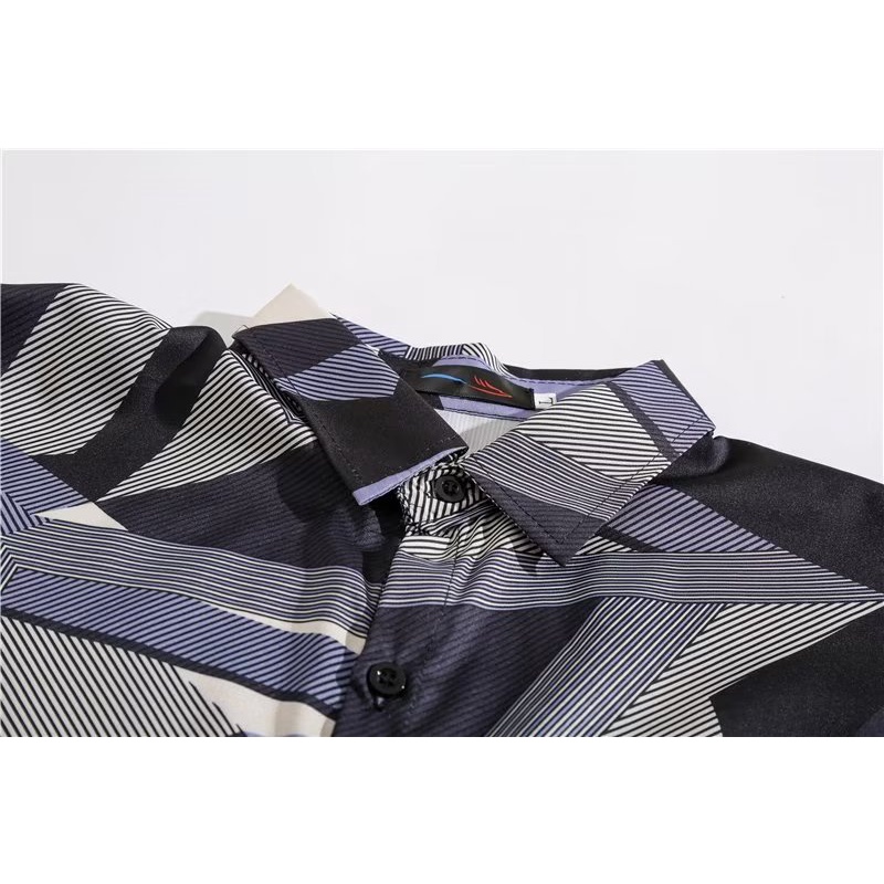 Áo Sơ Mi Tay Dài Họa Tiết Kim Cương Thời Trang Mùa Thu 2022 Cho Nam