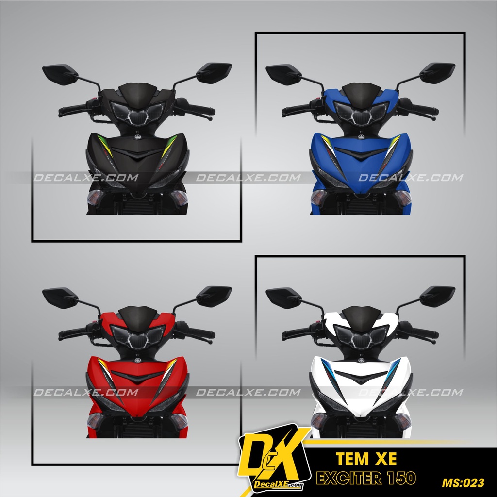 Tem Dán Xe Exciter 150 |Chất Liệu Decal Cao Cấp Chống Nước, Bền Màu, Cắt Khuôn Sẵn Dễ Dán | ex150-023