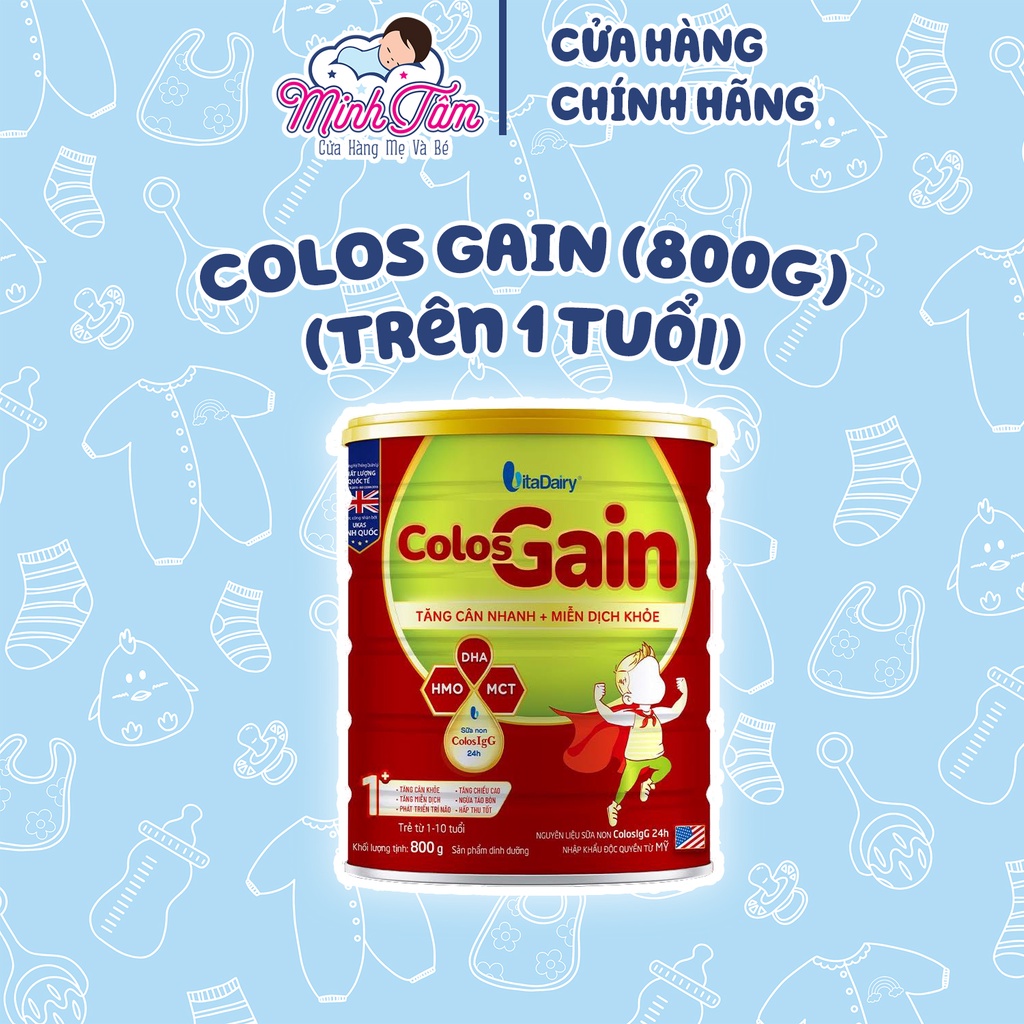 [Kèm quà + Mã QR] Sữa bột Colos Gain 1+ (800g)