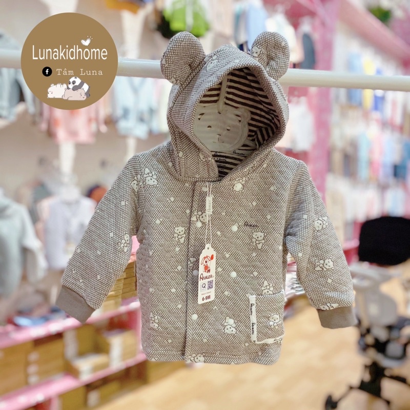 Áo khoác trần bông Avaler mềm mịn cho bé trai, bé gái