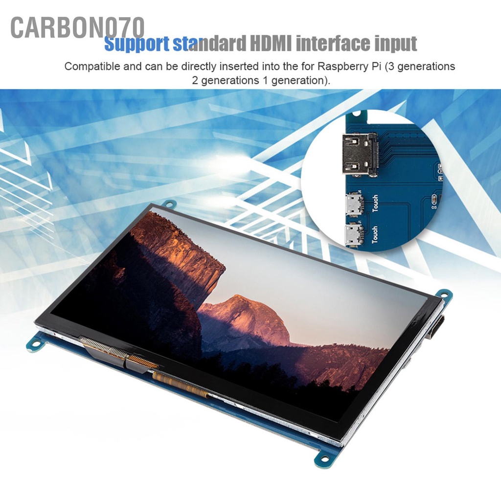[Hàng HOT] Màn hình LCD 7 inch HDMI 1024x600 Ultra HD  cảm ứng điện dung cho Raspberry Pi【Carbon070】 | BigBuy360 - bigbuy360.vn