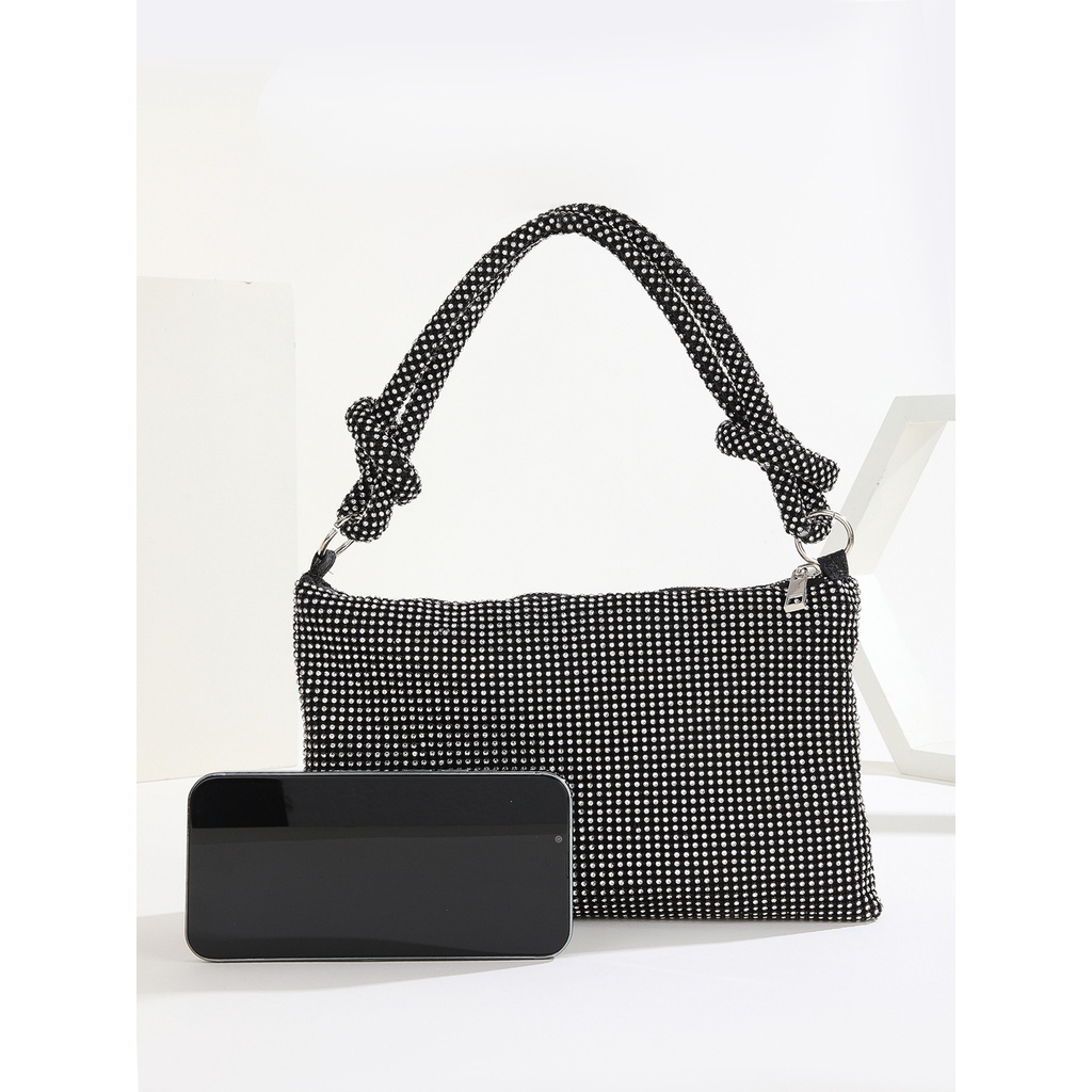 Gr Túi Xách Đính Kim Cương Giả Thắt Nút Thủ Công Hợp Thời Trang Dự Tiệc Tối