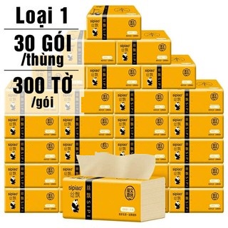 Thùng 30 gói  giấy ăn gấu trúc sợi tre siêu dai